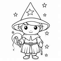 Wizard as a coloring template