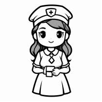 Imagen de enfermera como plantilla para colorear