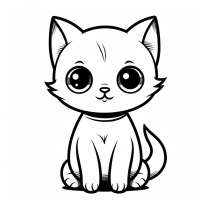 Sevimli Kedi Boyama Sayfası