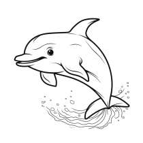 Дельфин как раскраска
