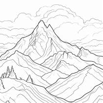 Montanhas como modelo de colorir