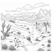 Ørken som maleri skabelon