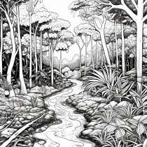 Тропический лес как раскраска