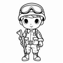 Soldier as a coloring template