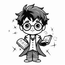 Harry Potter como um modelo para colorir