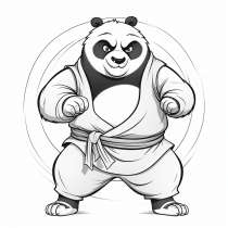 Kung Fu Panda Po como modelo para colorir