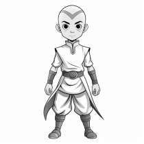 Aang as a coloring page
