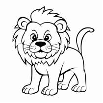 Desenho de um leãozinho para colorir grátis para imprimir