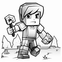 Minecraft Steve ilmainen värityskuva