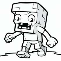 Minecraft Zombie gratis til farvelægning