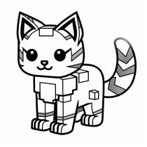 Minecraftin kissa ilmaiseksi värityskuva