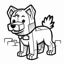 Minecraft-koira ilmainen värityskuva