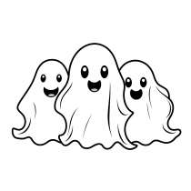 Halloween szellemek színezőlap ingyenes színezőképek