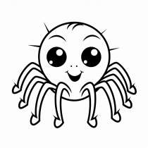 Plantilla de dibujo para colorear de una araña de Halloween, imágenes gratuitas para colorear.