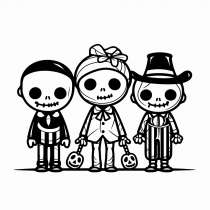 Halloween skelett-mall gratis målarbilder.
