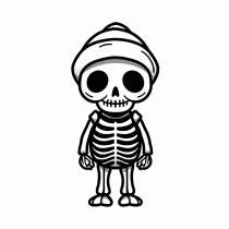 Esqueleto de Halloween - Desenho para colorir - Páginas para colorir grátis
