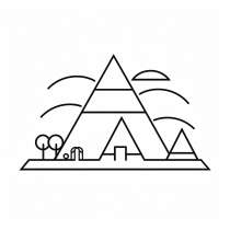 Enkle pyramider som skabelon til farvelægning
