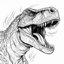 T-Rex comme modèle de coloriage pour adultes