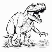 Tyrannosaurus Rex als kleurplaat