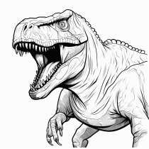 T-Rex hoved som en skabelon til farvelægning