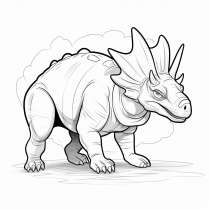 Triceratops jako szablon do kolorowania