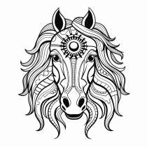 Mandala koně jako malovací šablona