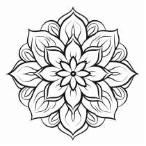 Květina Mandala jako omalovánka