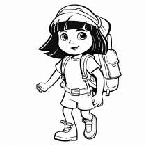 Dora the Explorer as a coloring template