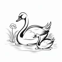 Swans as coloring template