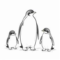 Pinguini come modello da colorare