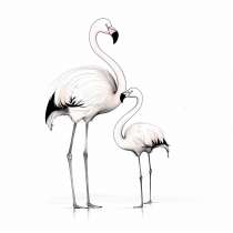 Flamingo mama en baby