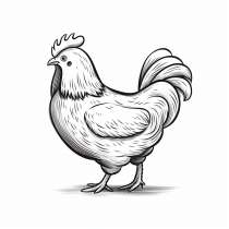Un pollo como plantilla de dibujo