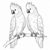 Два попугая как раскраска
