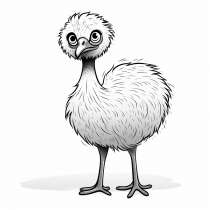 Emu fugl som maleri skabelon