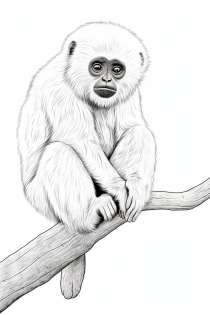 Gibbon Singe comme modèle de coloriage