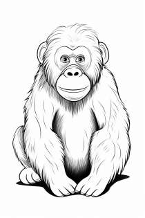 Orangutang som malebogsskabelon