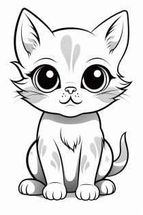 Bebek Kedi Boyama Sayfası
