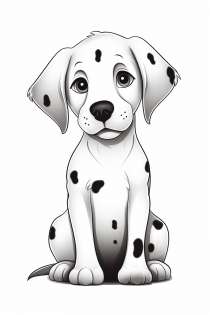 Dalmatian Dog as Coloring Template