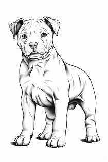 Pitbull chien comme modèle de coloriage
