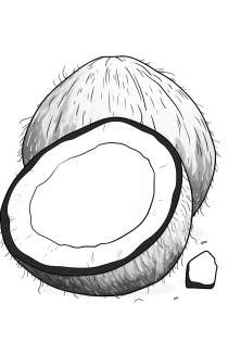 Coconut as Coloring Template