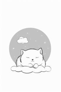 Uyuyan Kedi Boyama Sayfası