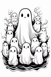 Fantasmas Assustadores como Modelo para Colorir