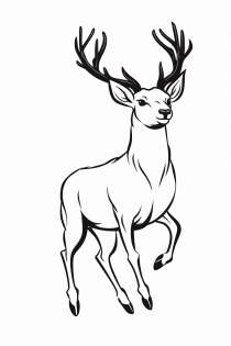 Hoppande hjort som målarbild
