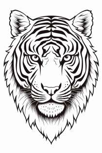 Głowa tygrysa jako szablon do kolorowania