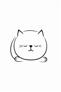 Rolling Cat as Coloring Template