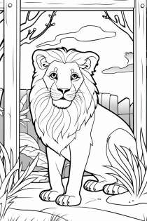 Λιοντάρι στον ζωολογικό κήπο ως πρότυπο ζωγραφικής