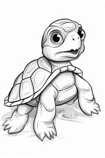 Bebek Kaplumbağası Boyama Sayfası