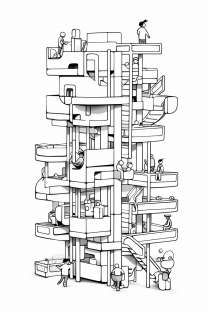 Monkey Climbing Frame as Coloring Template