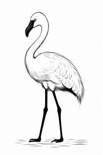 Flamingo jako šablona k vybarvení