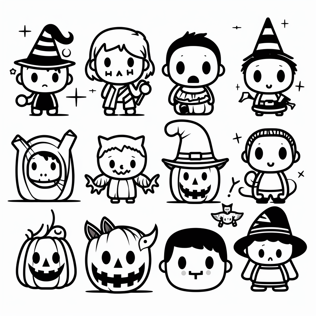 Halloween Monster free coloring template and coloring pages download